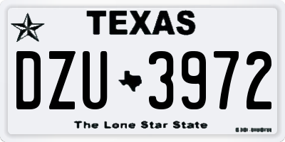 TX license plate DZU3972