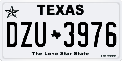 TX license plate DZU3976