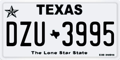 TX license plate DZU3995