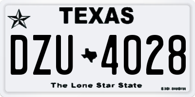 TX license plate DZU4028