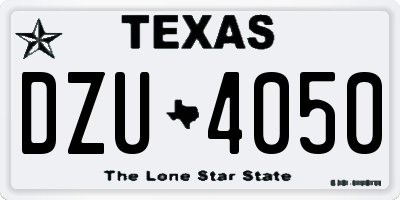 TX license plate DZU4050