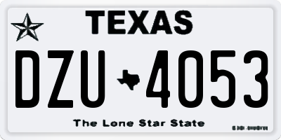 TX license plate DZU4053