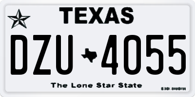 TX license plate DZU4055