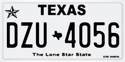 TX license plate DZU4056
