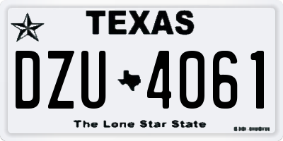 TX license plate DZU4061