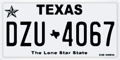 TX license plate DZU4067