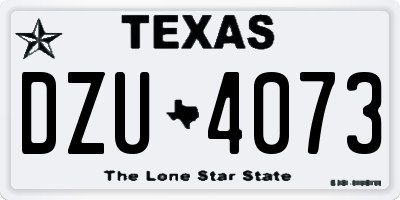 TX license plate DZU4073