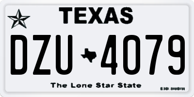TX license plate DZU4079
