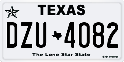 TX license plate DZU4082