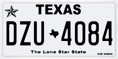TX license plate DZU4084