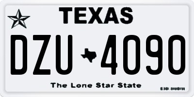 TX license plate DZU4090