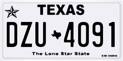 TX license plate DZU4091