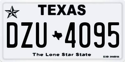 TX license plate DZU4095