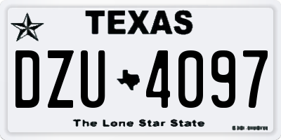 TX license plate DZU4097