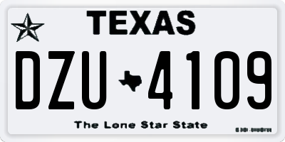 TX license plate DZU4109