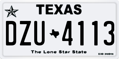 TX license plate DZU4113