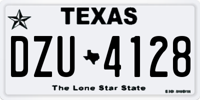 TX license plate DZU4128