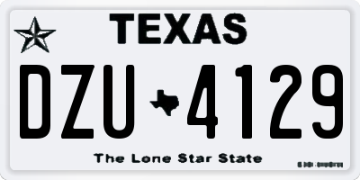 TX license plate DZU4129