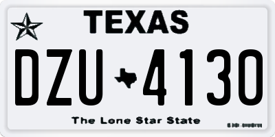 TX license plate DZU4130