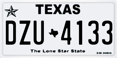 TX license plate DZU4133