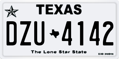 TX license plate DZU4142