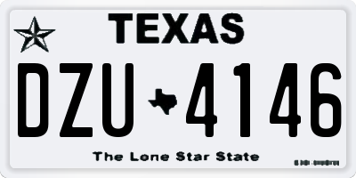 TX license plate DZU4146
