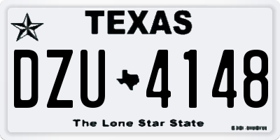 TX license plate DZU4148