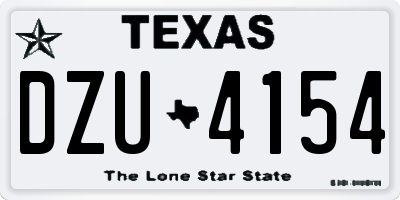 TX license plate DZU4154