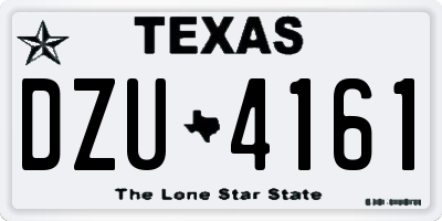 TX license plate DZU4161