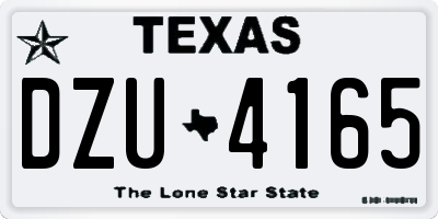TX license plate DZU4165