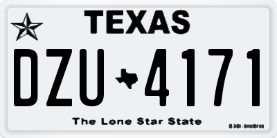 TX license plate DZU4171