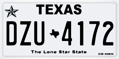 TX license plate DZU4172