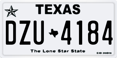 TX license plate DZU4184