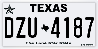 TX license plate DZU4187