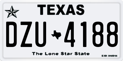 TX license plate DZU4188