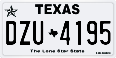 TX license plate DZU4195