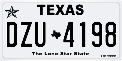 TX license plate DZU4198