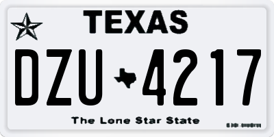 TX license plate DZU4217