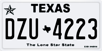TX license plate DZU4223