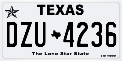 TX license plate DZU4236