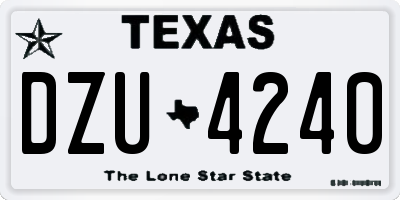 TX license plate DZU4240
