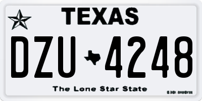 TX license plate DZU4248