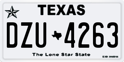 TX license plate DZU4263