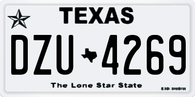 TX license plate DZU4269