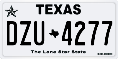TX license plate DZU4277