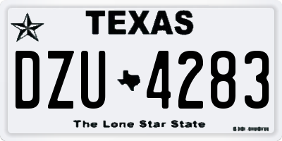 TX license plate DZU4283