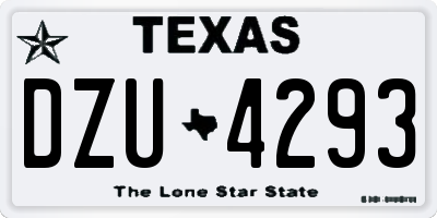 TX license plate DZU4293