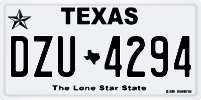 TX license plate DZU4294