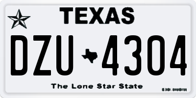 TX license plate DZU4304