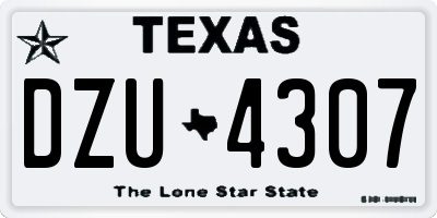 TX license plate DZU4307